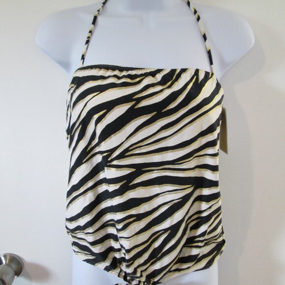 MICHAEL Michael Kors Halter Tankini Top - Shimmer Tiger NWT Sz XS - Picture 3 of 8